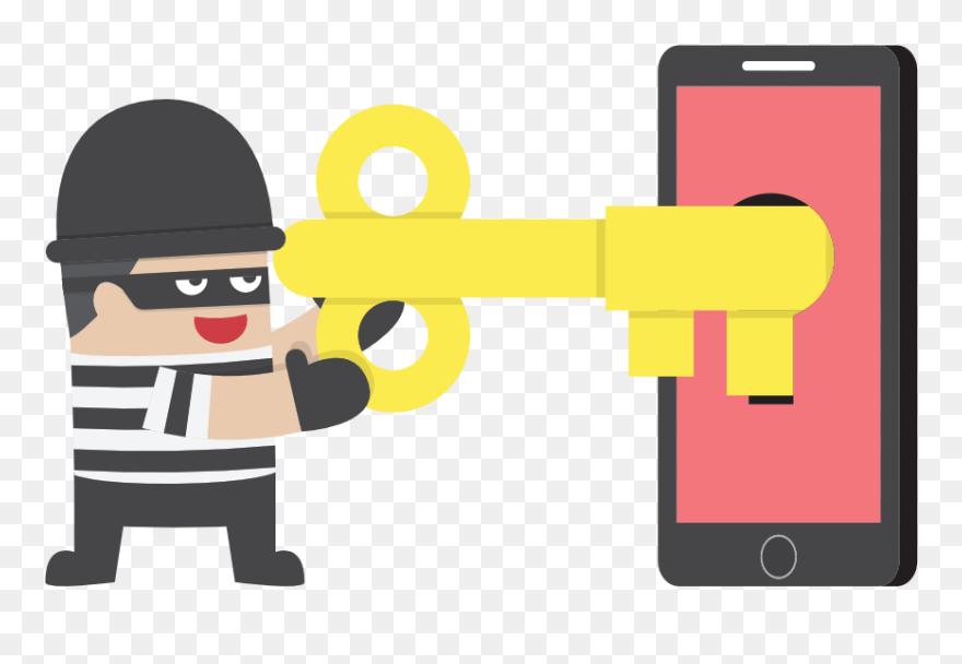 A Thief Stealing Your Phone's Secrets - Mobile Hacker Png Clipart