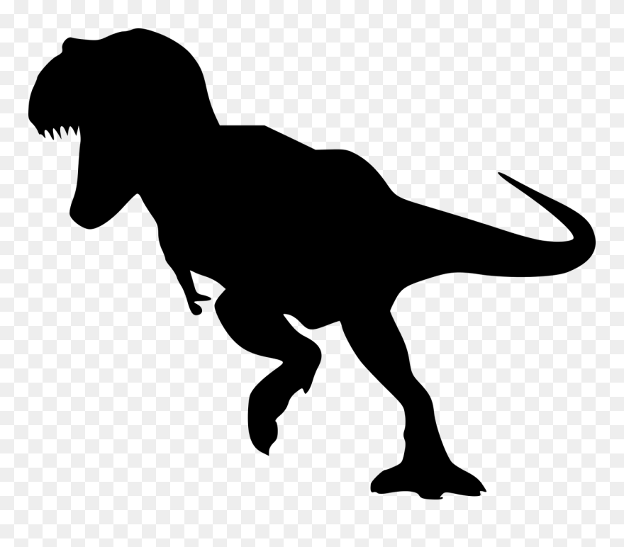 Silhouette, Dinosaur, Dino, Running, Giant Lizard - Jw T Rex Clipart