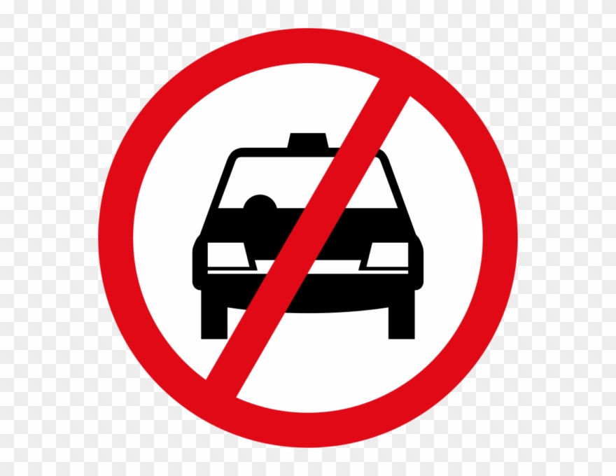 Taxis Prohibited Sign - Verbotsschilder Katze Clipart