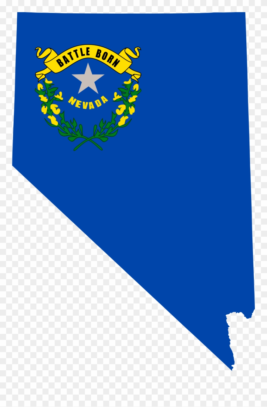Flag-map Of Nevada - Nevada State Flag Map Clipart