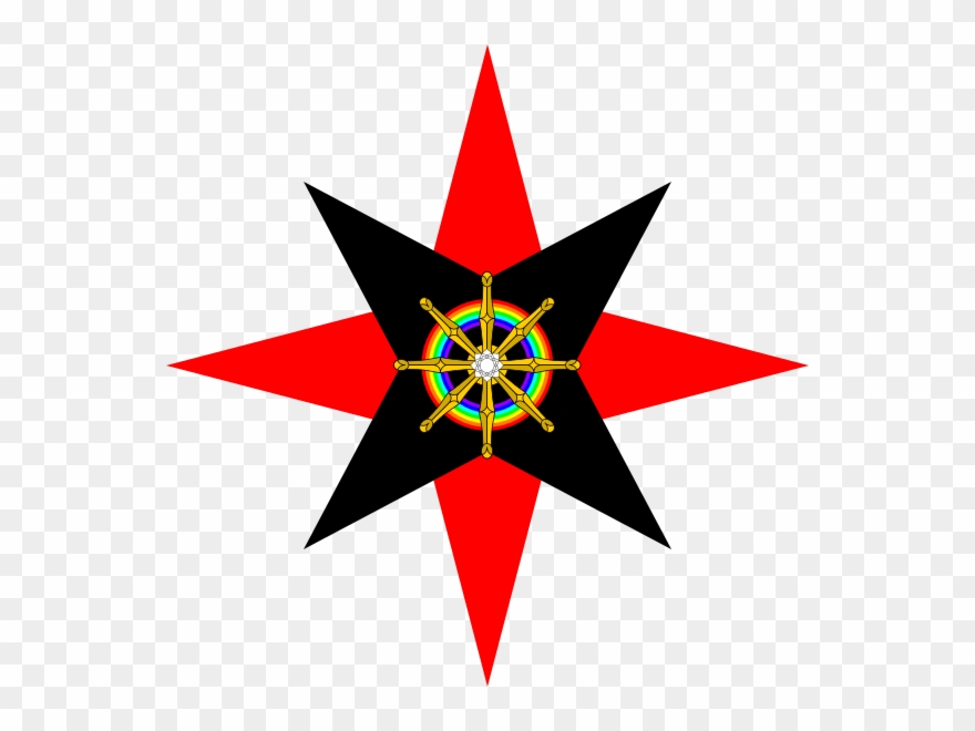 Dharma Wheel In Quaker Star - Quakers Symbol Clipart