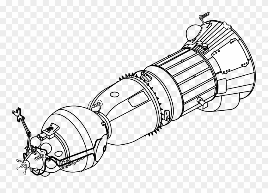 Open - Korabl Sputnik Black Line Clipart