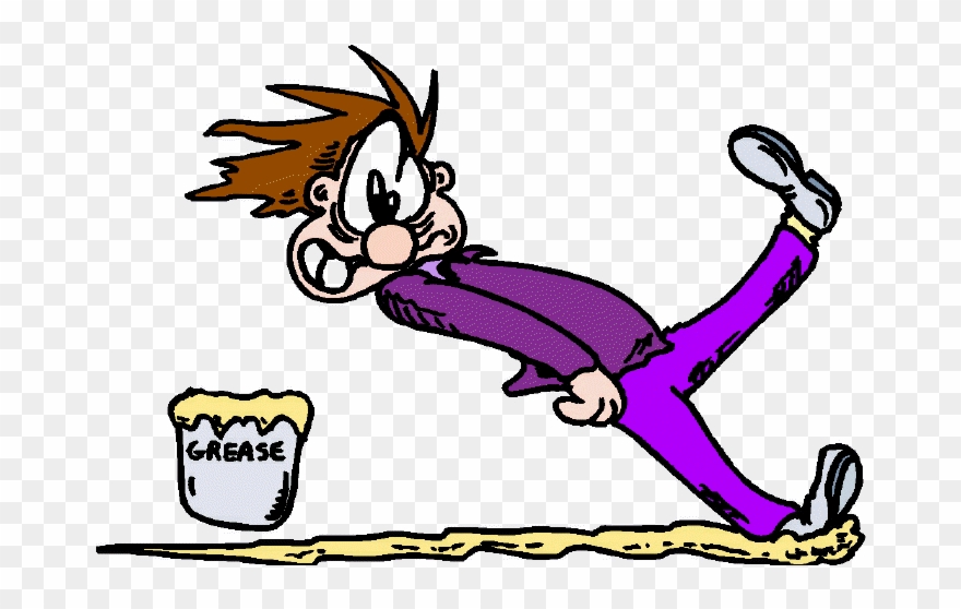 Slip Sliding Away - Slipping Over In Kitchen Clipart