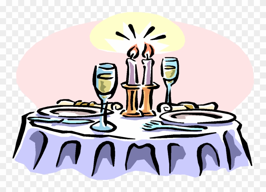A Cartoon Waiter At A Fine Dining Establishment Serving - Candle Light Dinner Clipart - Png Download