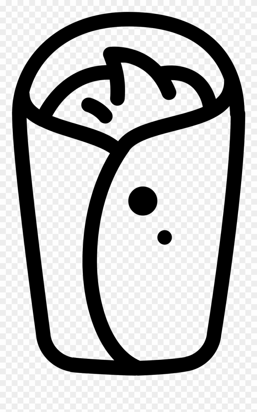There Is An Oblong Food Object Made Up Of A Tortilla - Wrap Icon Png Clipart