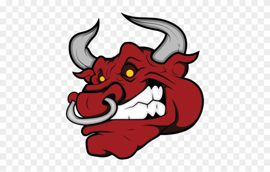 Printed Vinyl Angry Bull Head - Angry Bull Head Cartoon Clipart