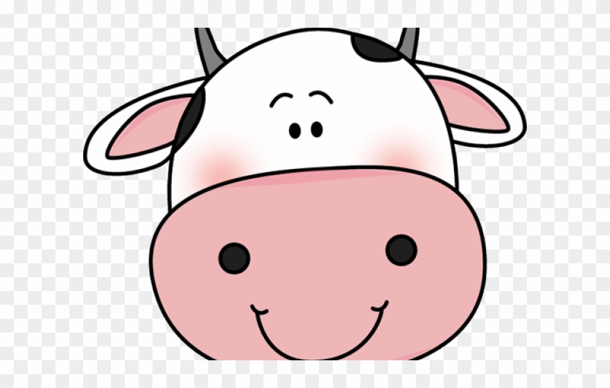 Cute Clipart Cow - Cute Cow Face Cartoon - Png Download