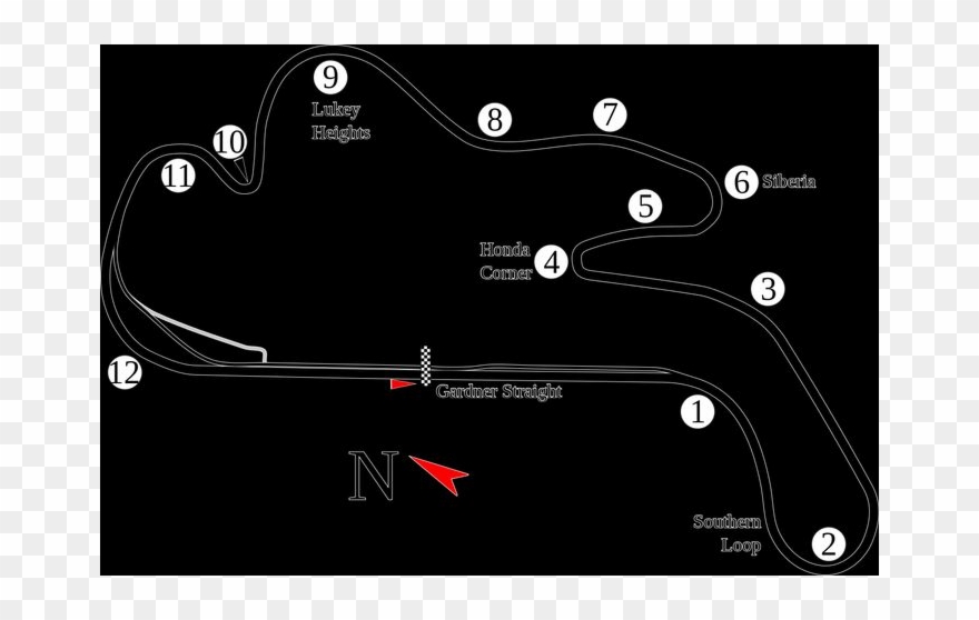 Coming Out Of Turn 2 Sees A Short Straight Followed - Carmine Clipart