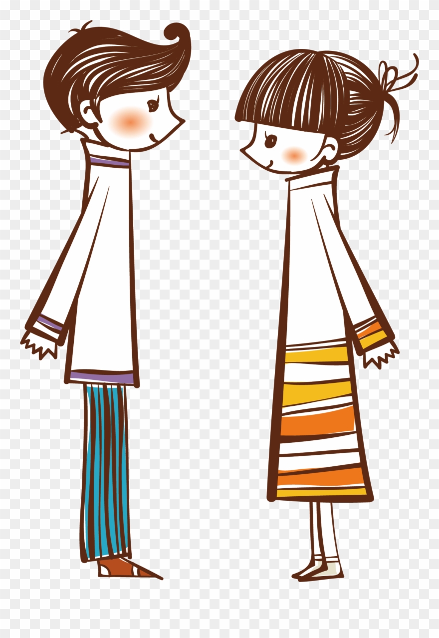 Cartoon Significant Other Falling Couple Png Element - Fall In Love Illustration Clipart