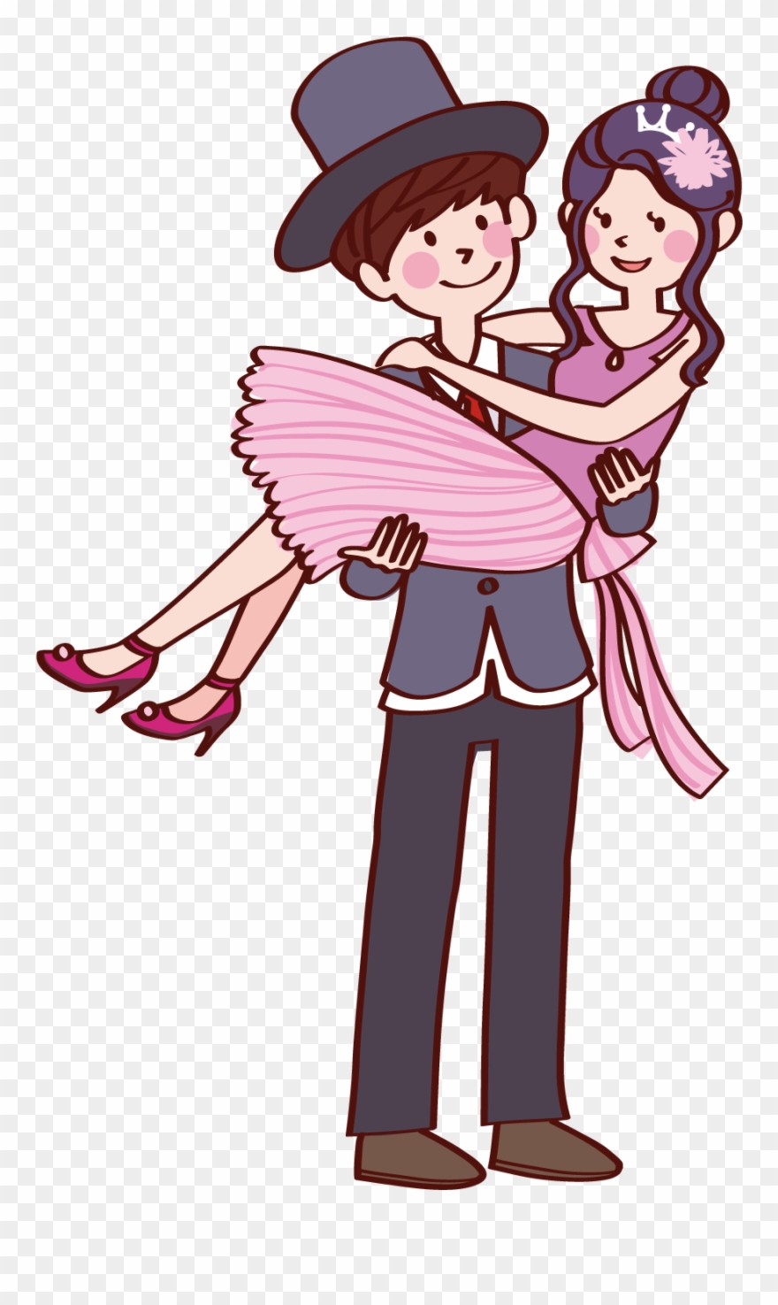 Couples Clip Fall In Love - Cute Couple Image Animated - Png Download