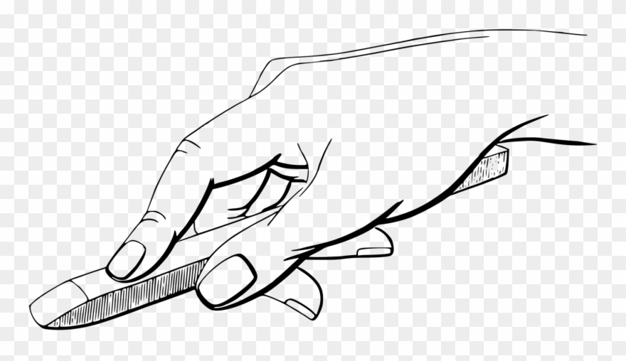 Index Finger Hand Drawing Black And White - Drawing Clipart