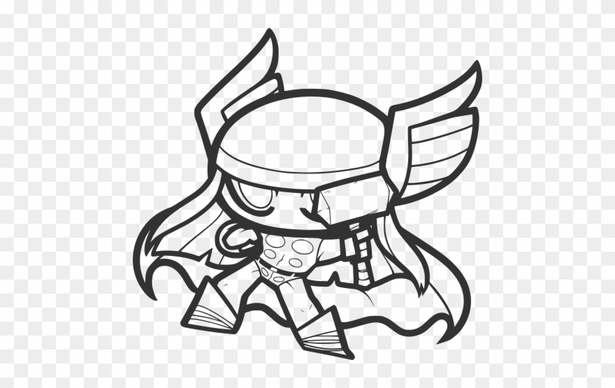 Thor Chibi Coloring Pages Clipart