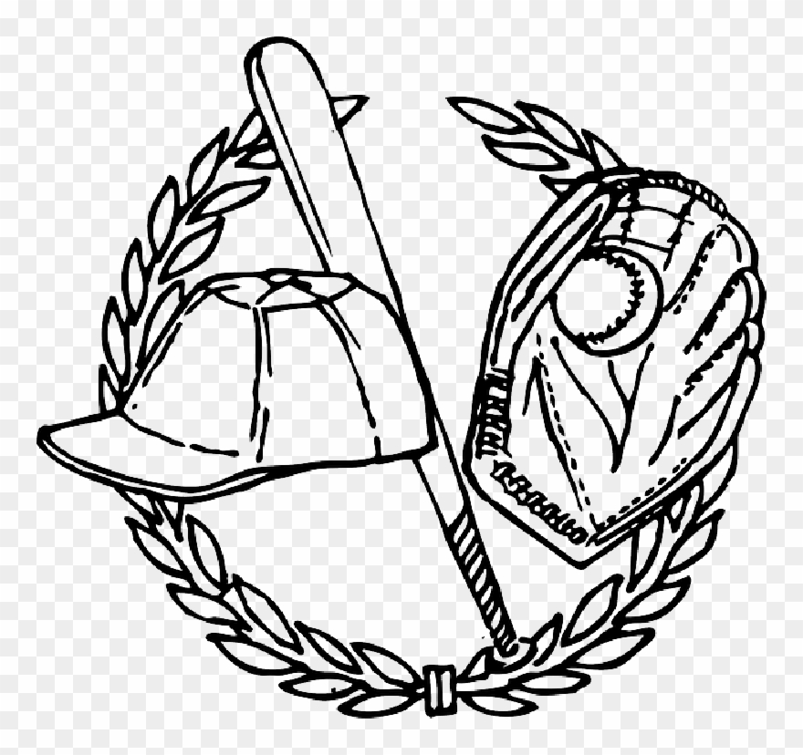 Bat, Black, White, Recreation, Cartoon, Free, Sports - Baseball Clipart Black And White - Png Download