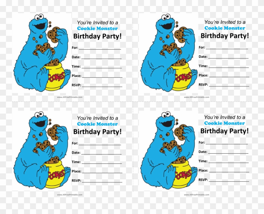 Cookie Monster 1st Birthday Invitations Rh Studentfreelancers Clipart