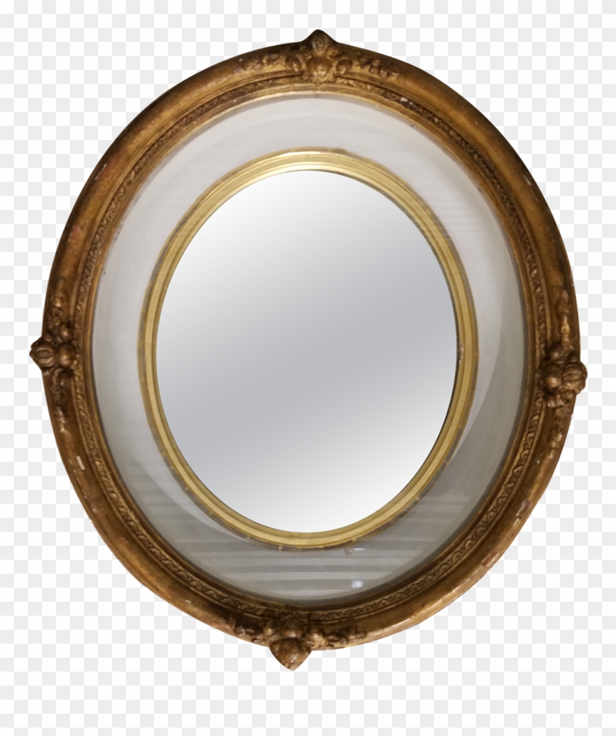 Frame Bathroom Oval White Glacier Frameless Decorating - Mirror Clipart