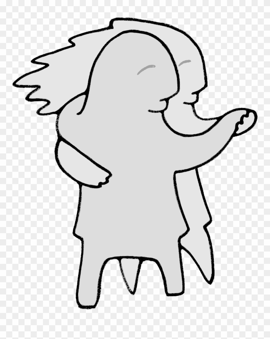 Circle Left Contra Dance - Line Art Clipart