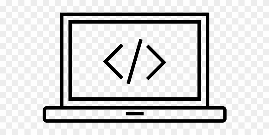 Icon Development - Flat Laptop Outline Clipart