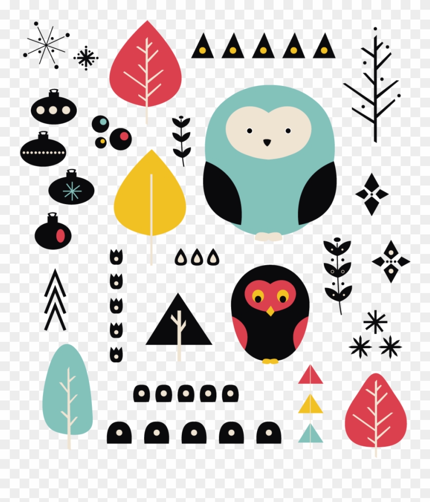 Thank You - Owl Gift Wrap Clipart