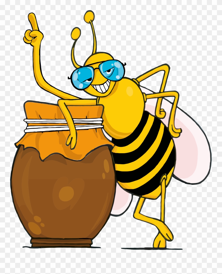 Big Image - Bee And Honey Clipart - Png Download