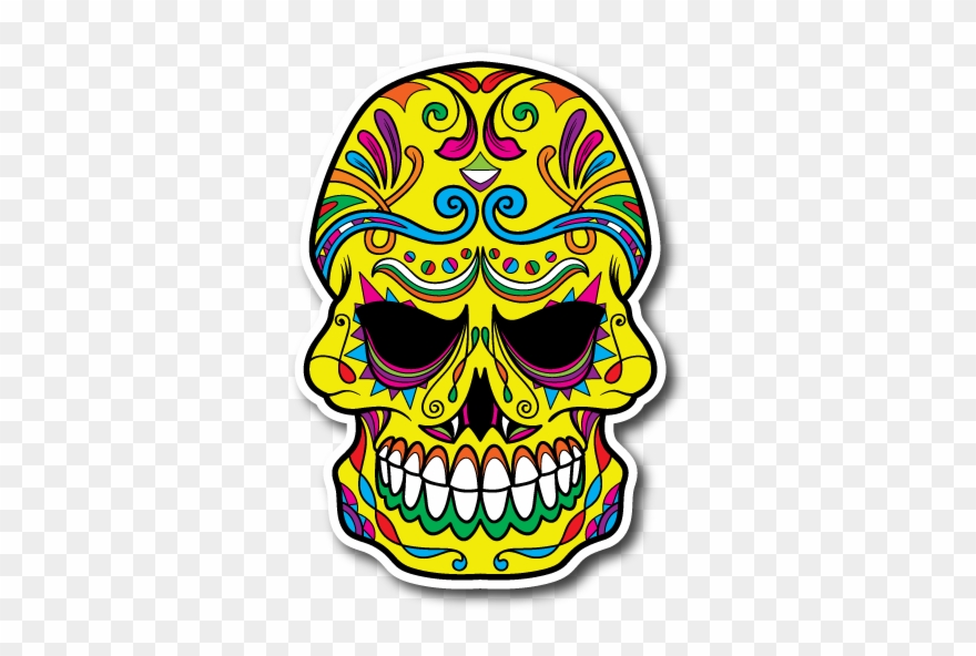 Sugar Skull Vinyl Sticker - Sugar Skull Evil Clipart