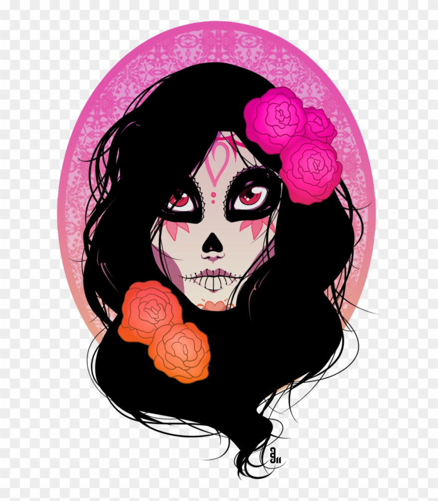 Sugar By Dahli - Sugar Skull Girl Transparent Clipart