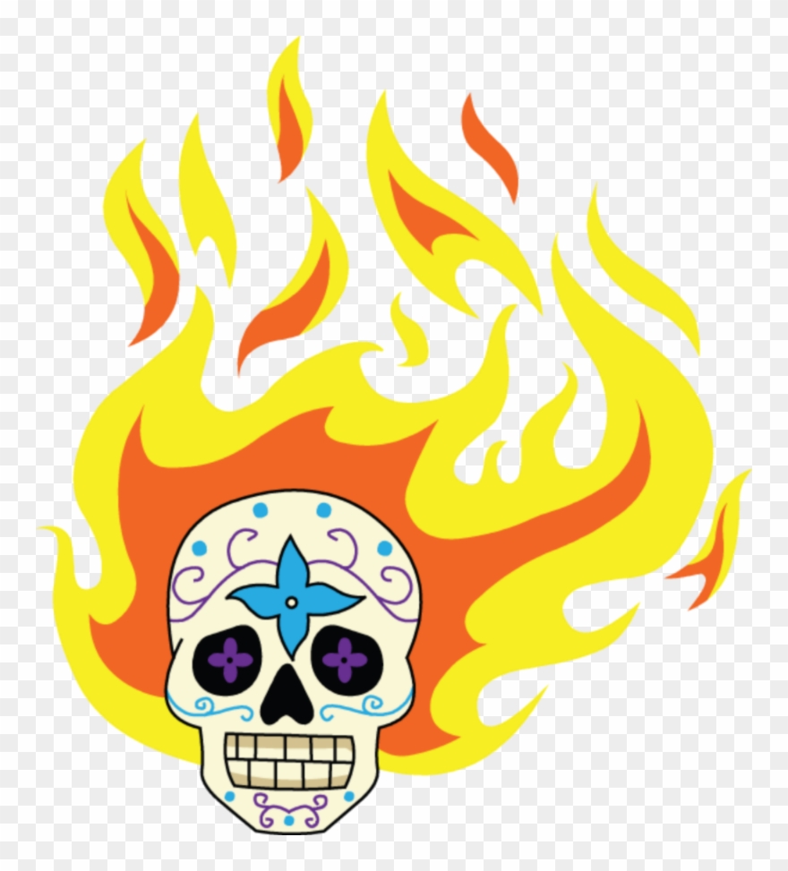Skull With Flames Format=1000w Clipart