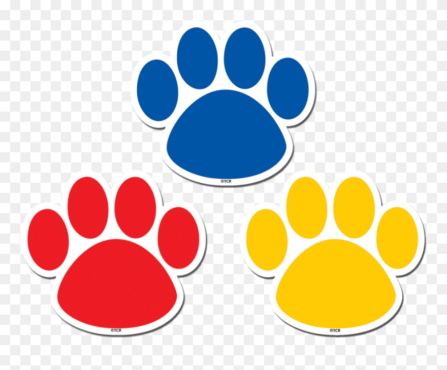 Colorful Paw Prints Clipart