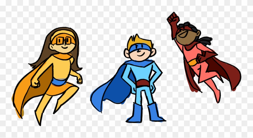 Colored Heros - Superhero Cartoon Png Clipart