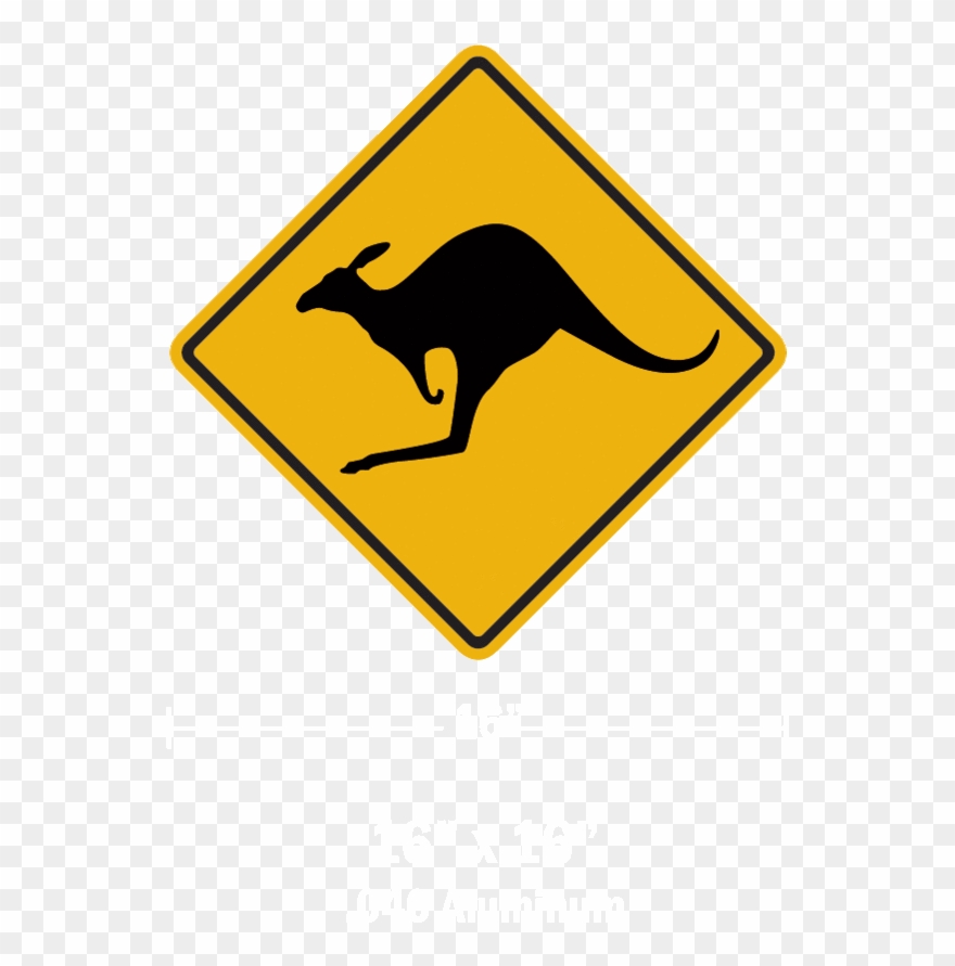 Kangaroo Sign Clipart Kangaroo Signage Traffic Sign - Kangaroo Street Sign - Png Download