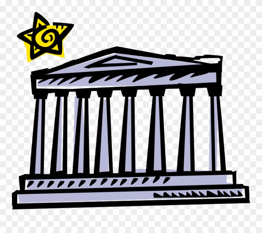 Vector Illustration Of Classical Greece Greek Temple - Clip Art - Png Download