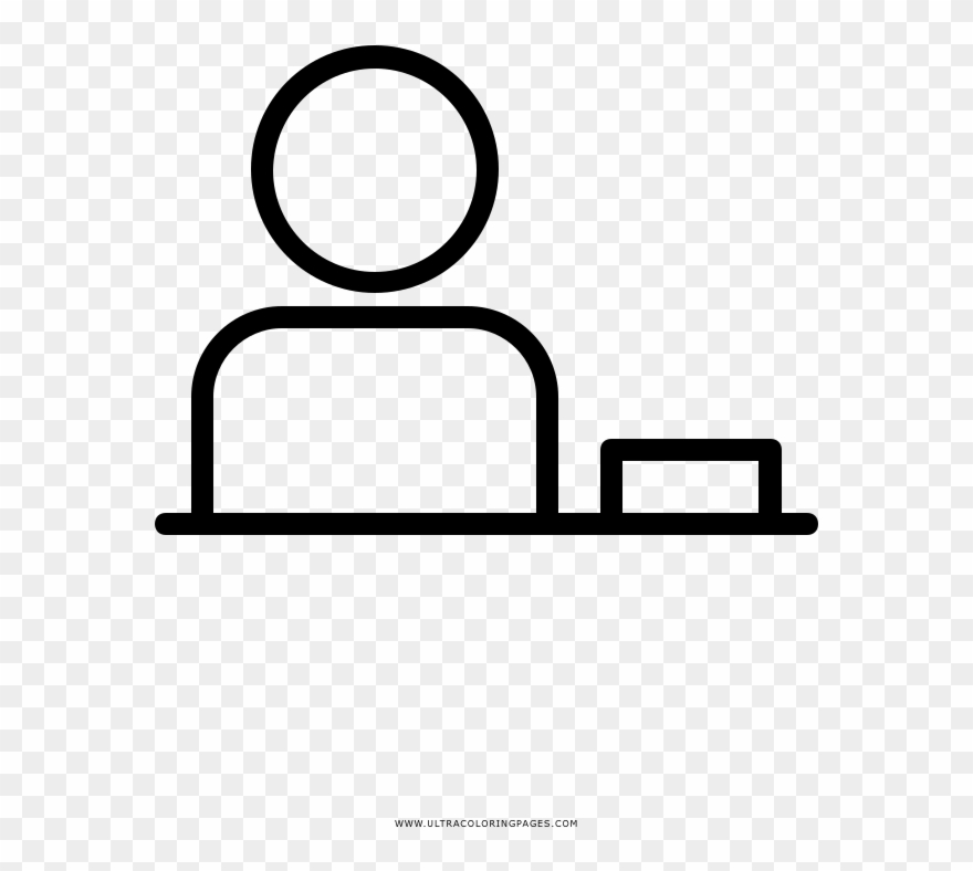 Receptionist Coloring Page - Drawing Clipart