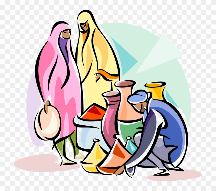 Vector Illustration Of Arab Region Souk Or Souq Open-air - Arab Clipart Png Transparent Png