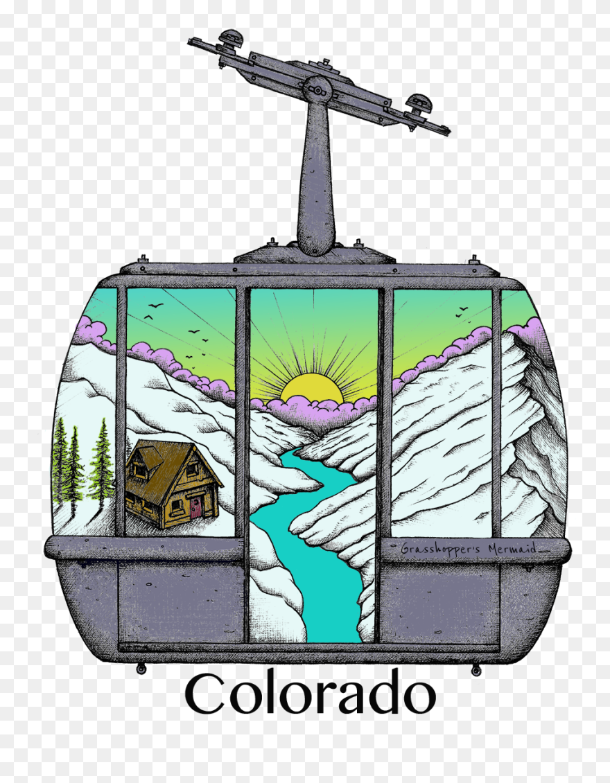 Gondola Car Sticker Vail Colorado - Vail Clipart