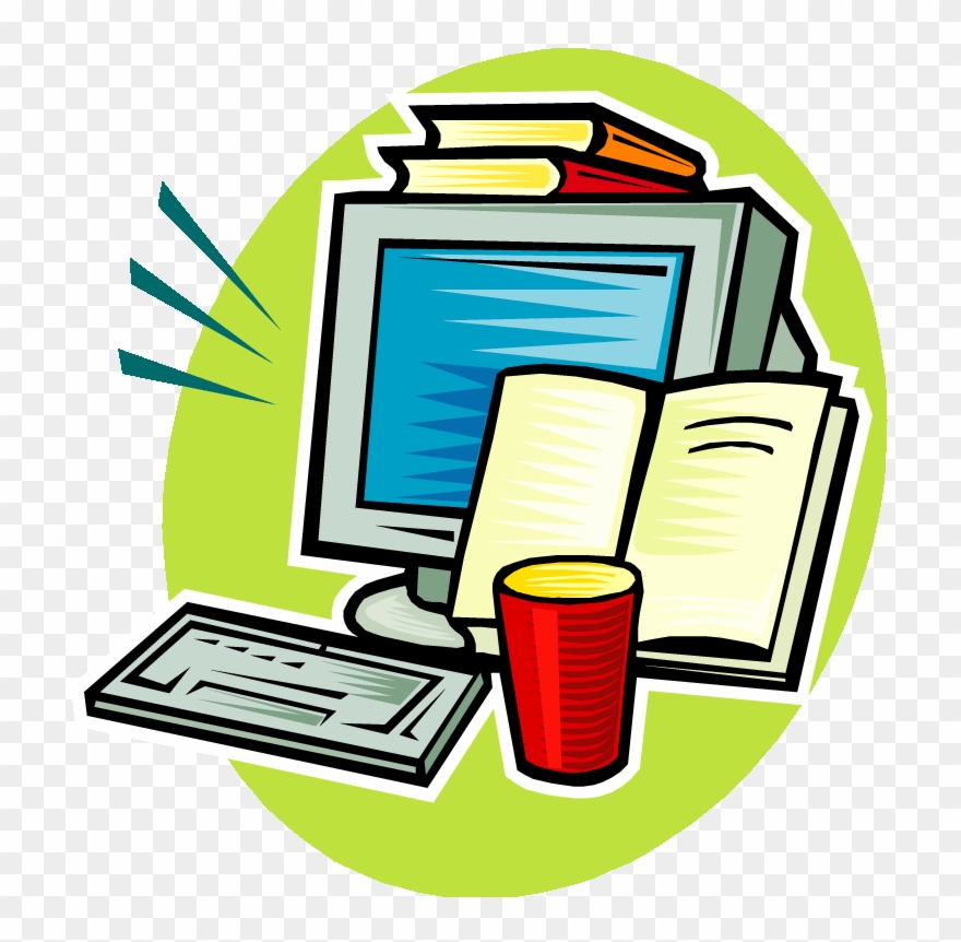 Computer Clipart Homework - Computer Books Clipart - Png Download