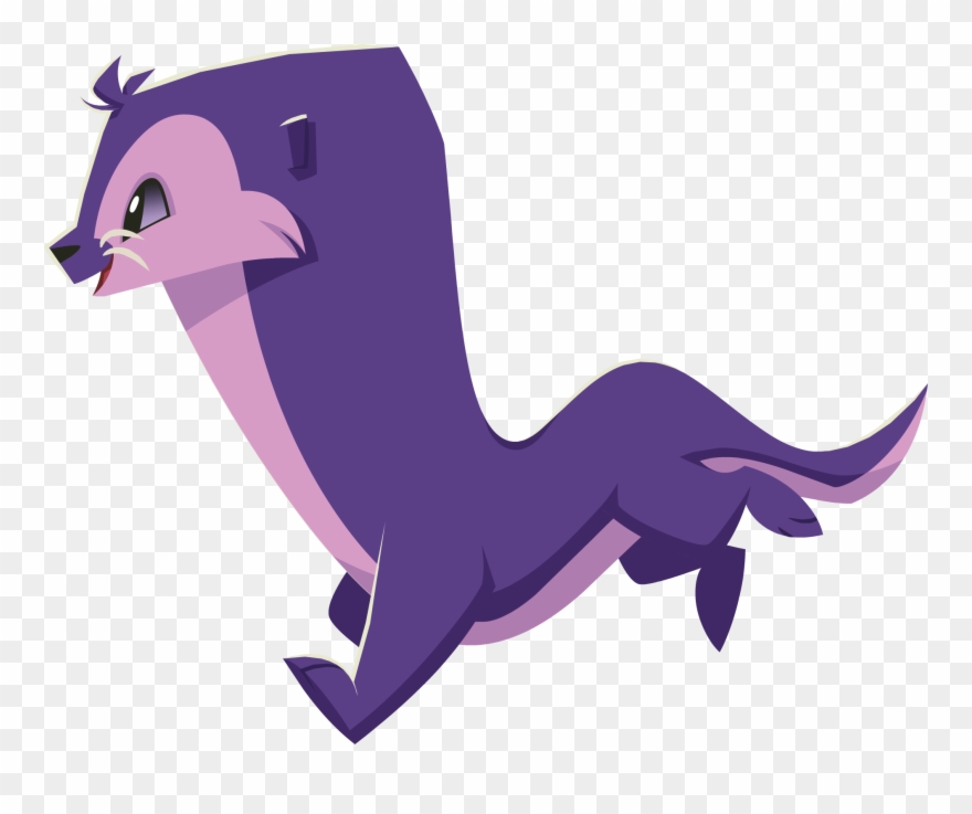 Purple Otter - Animal Jam Otter Transparent Clipart