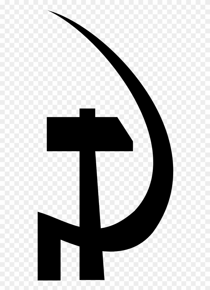 Communist Hammer Sign Symbol Png Image - Hammer And Sickle Art Clipart