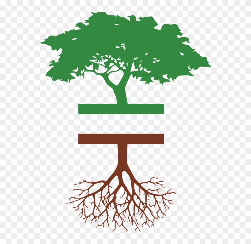 Apple Tree With Roots Silhouette Clipart