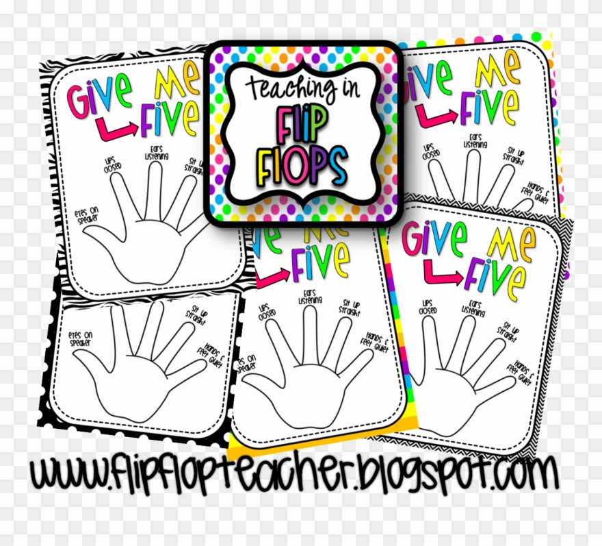 Free Downloads Give Me Five Poster, Plus Other Bright - Classroom Clipart