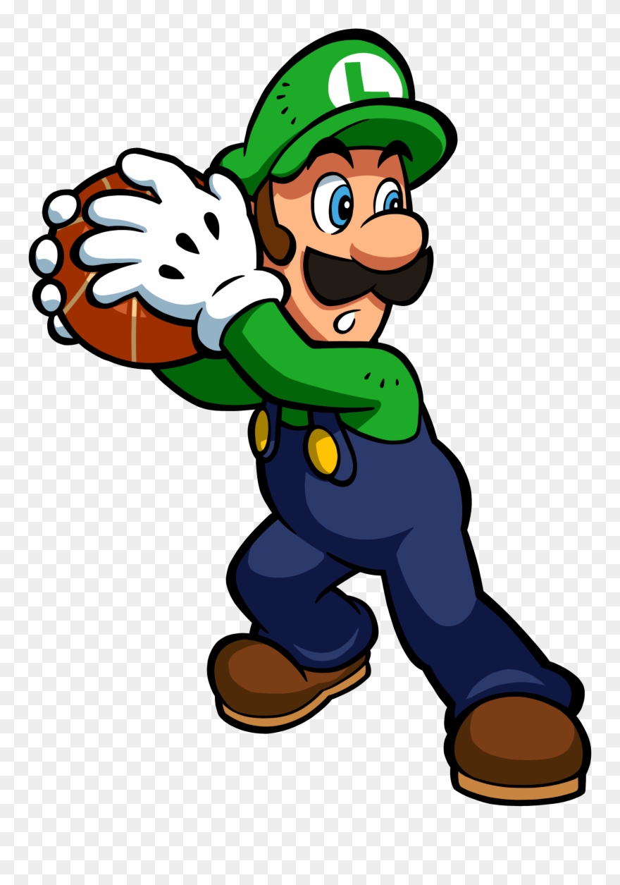 Luigi Clipart Pixel - Mario Slam Basketball Luigi - Png Download