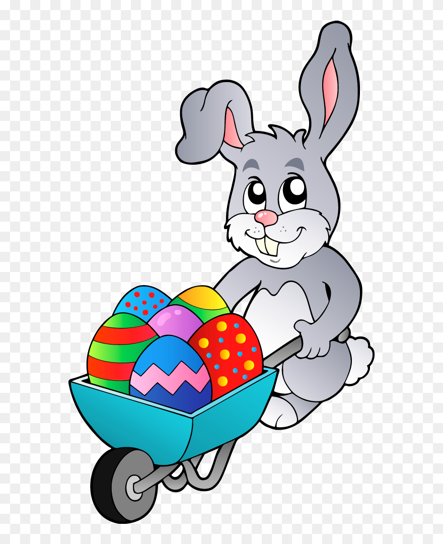 Free Png Transparent Easter Bunny With Egg Cartpicture - Easter Coloring Book 1 Clipart