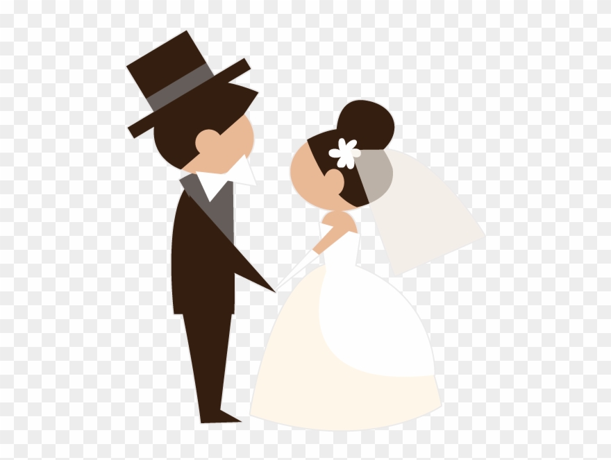 Animated Brides Grooms Wedding Party Stickers Messages - Bride And Groom Vector Png Clipart