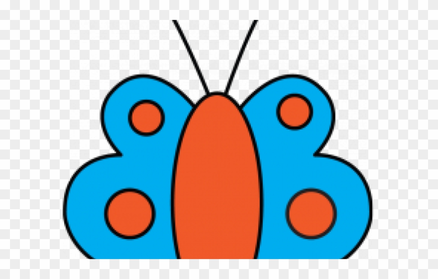 Indigo Clipart Simple Butterfly - Drawing - Png Download