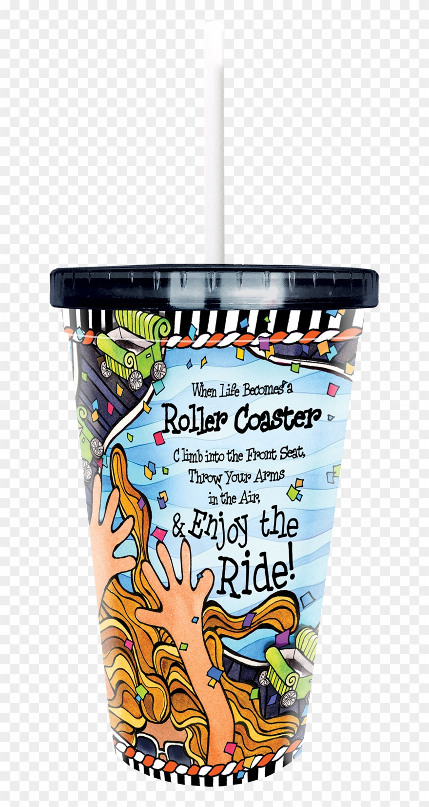 When Life Becomes A Roller Coaster Throw Your Arms - Roller Coaster Magnet Clipart