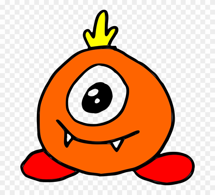 Orange Monster Cliparts 23, Buy Clip Art - Circle Monsters - Png Download