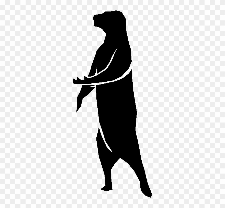 The Begging Bear - Silhouette Clipart