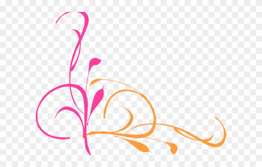 Swirls Clipart Colored - Transparent Colorful Corner Designs - Png Download