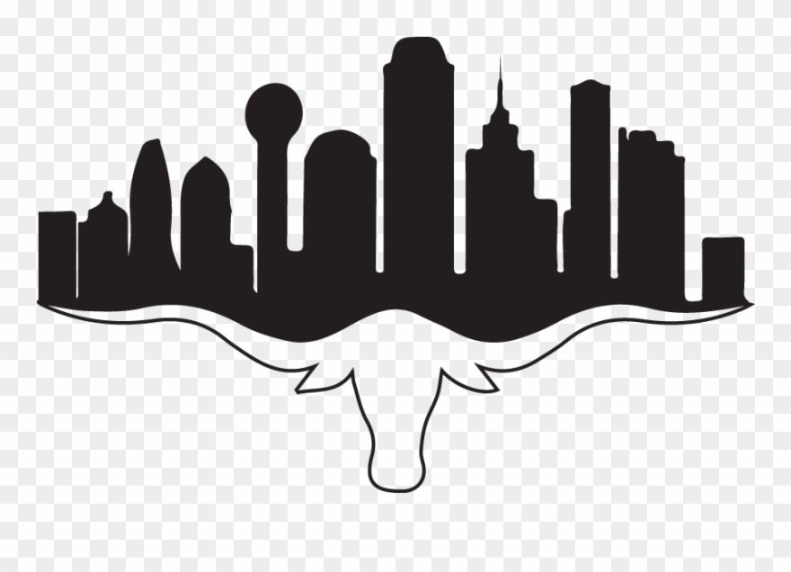 Black Dallas Texas Skyline Clipart
