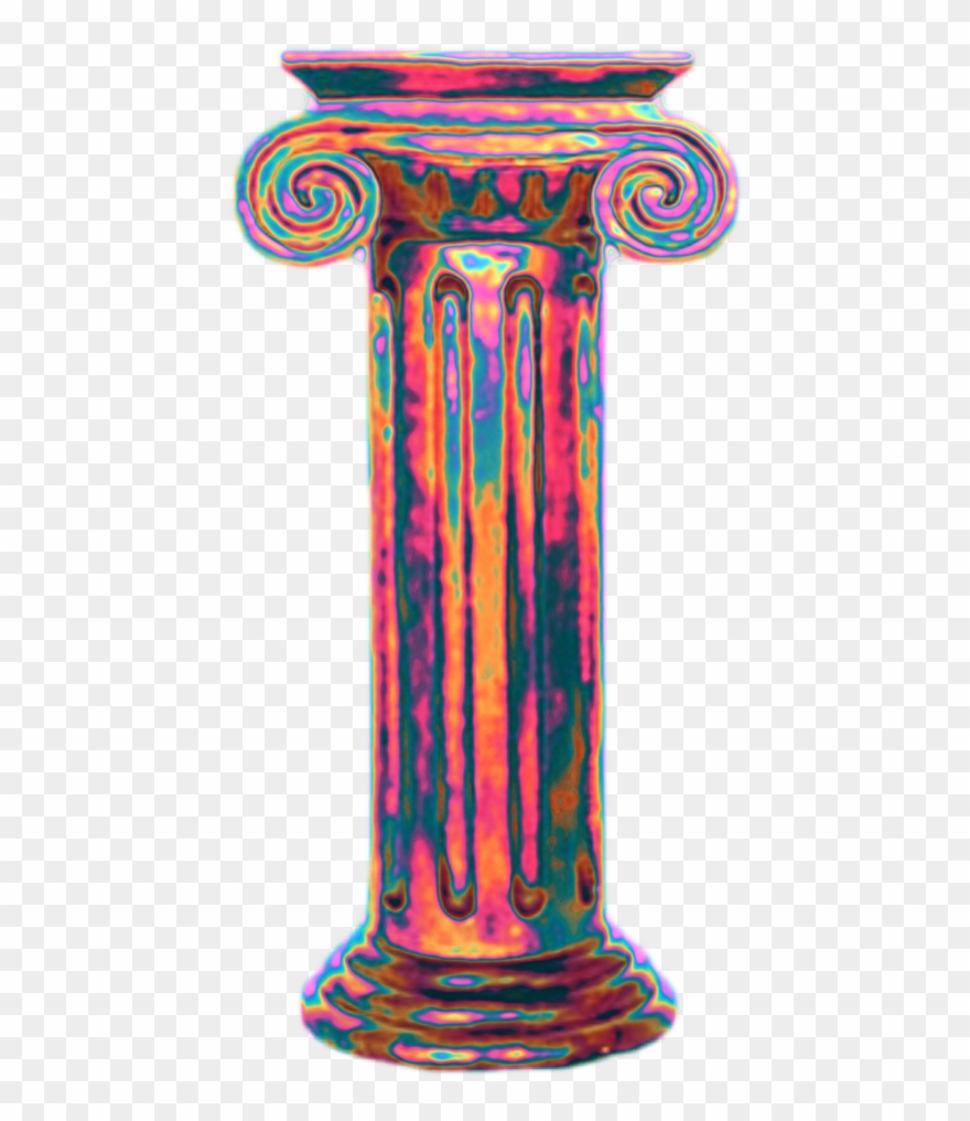 Column Greek Roman Holo Holographic Vaporwave Aesthetic - Greek Vaporwave Png Clipart