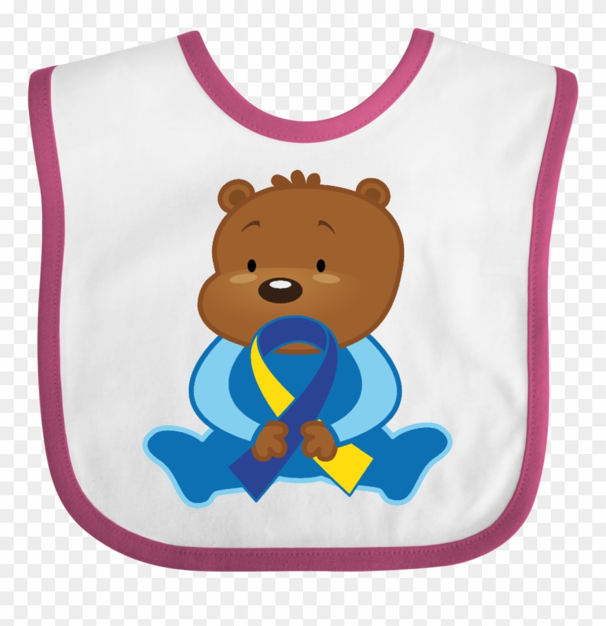 Down Syndrome Bear Baby Bib $9 - Preschool Teacher Ornament (round) Clipart