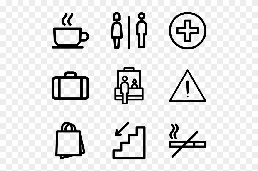 Airport Vector Pictograms Graphic Library Stock - Airport Signs Icon Clipart